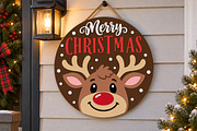 Merry Christmas Reindeer Sign SVG, an Object Graphic by Libby Wishes (Thumbnail 2 of 3)