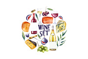 Wine and winery products watercolor, a Food Illustration by Vikeriya (Thumbnail 6 of 8)