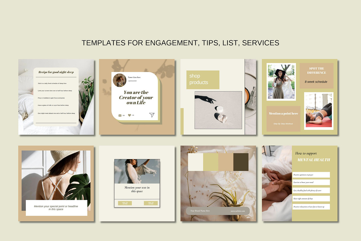 Wellness Coach Instagram Templates 2, a Social Media Template by Deepa Template Studio (Photo 5 of 8)