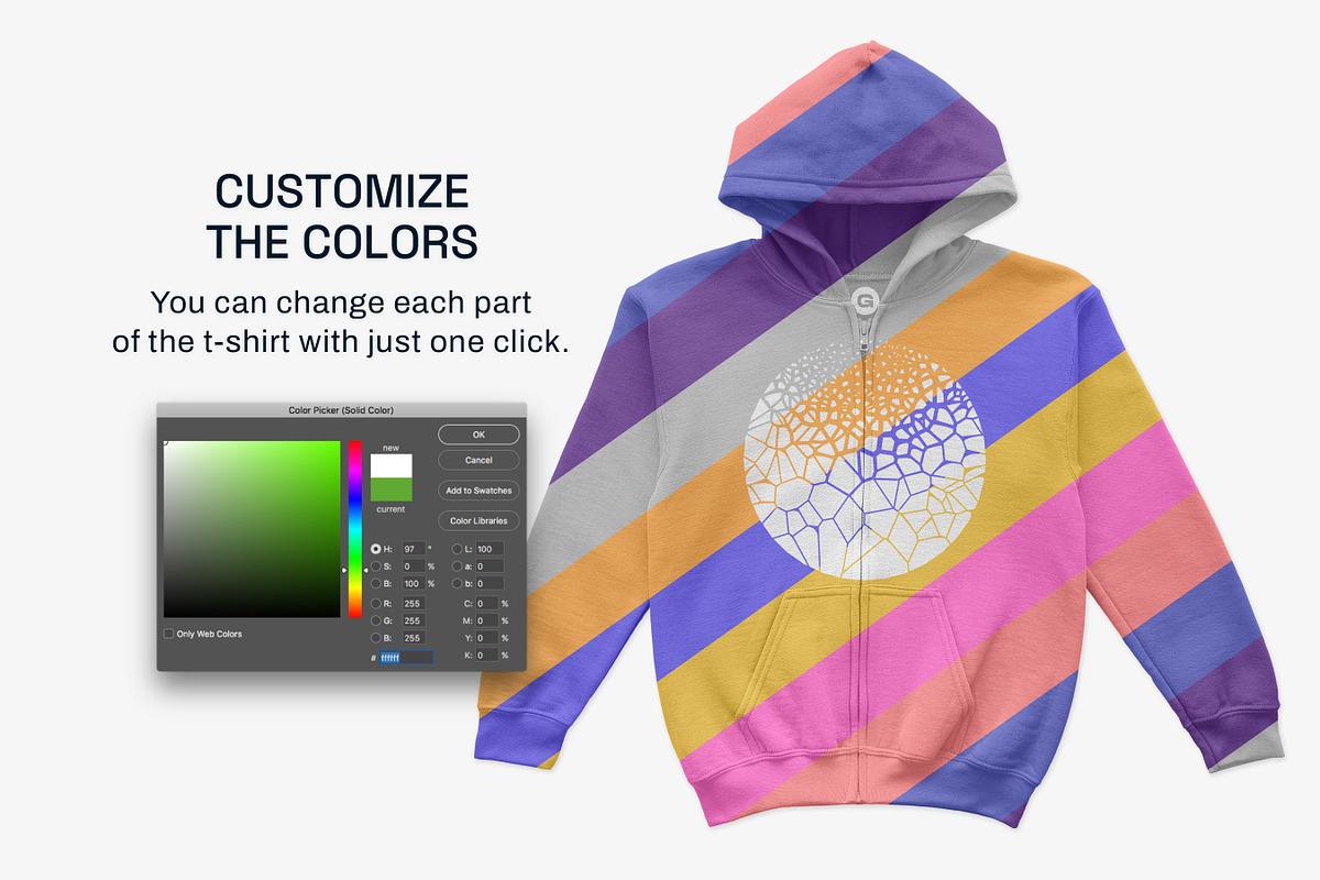 Gildan 18600B Youth Zip Hood Mockups, a Shirt Mockup by GraphicHero (Photo 5 of 9)