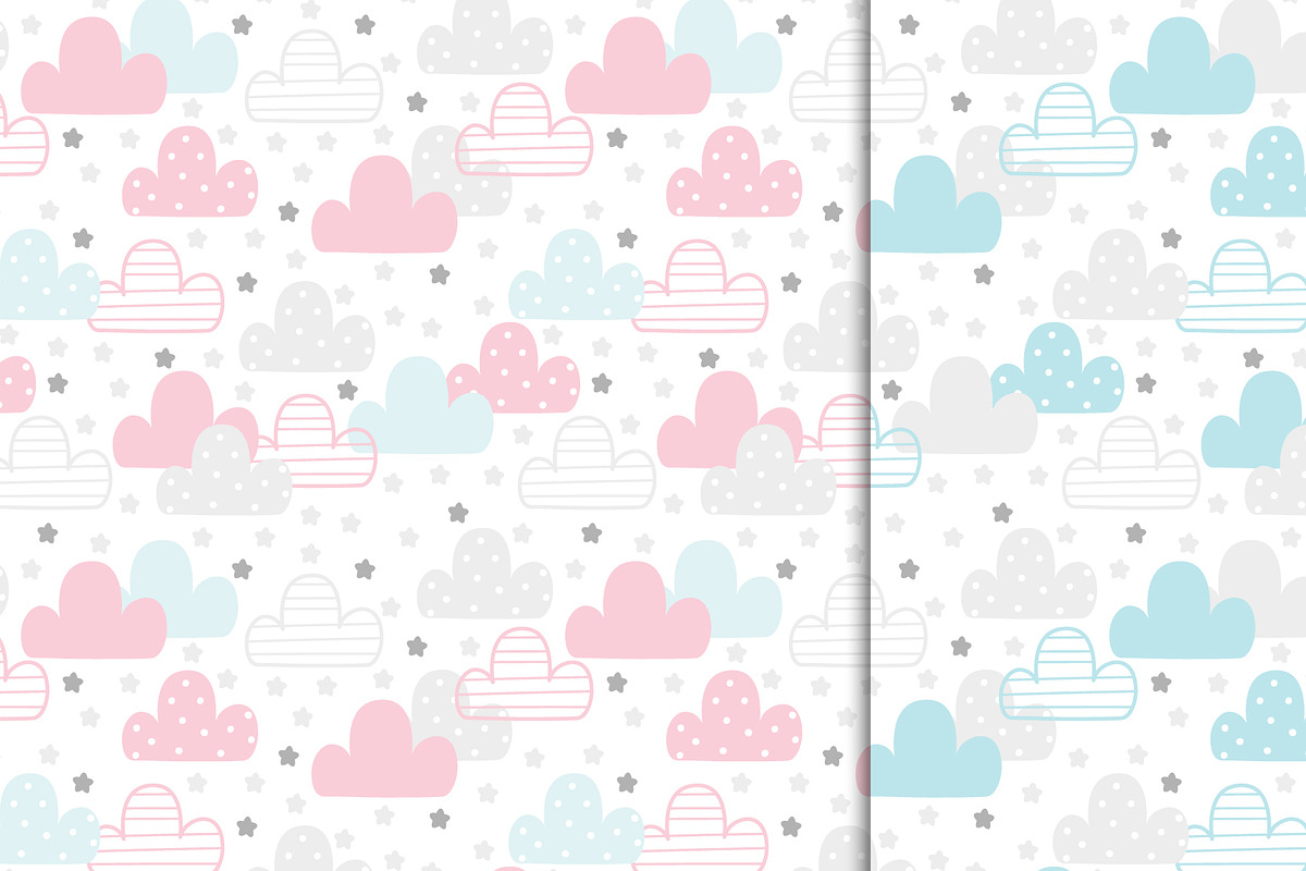 lovely clouds patterns collection!, a Pattern Graphic by Irene_Boiko_ART (Photo 2 of 6)