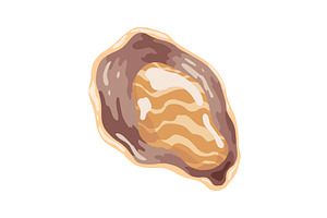 Oyster. Sea shell, cartoon, a Food Illustration by Things for designers