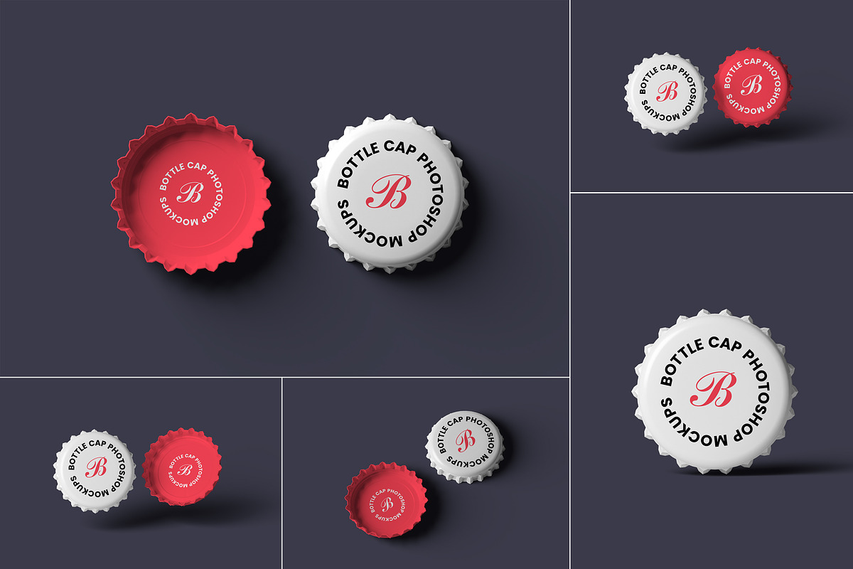Bottle Cap Mockups, a Packaging Mockup by artimasa