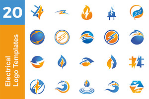 20 Logo Electrical Templates Bundle