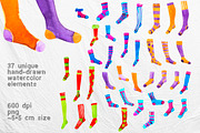 Watercolor socks set, an Illustration by Kotozoid (Thumbnail 2 of 5)