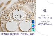 Round Ceramic Ornament Mockup Set, a Merchandise Mockup by Mie Mockup Studio (Thumbnail 1 of 7)