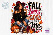 Cozy Autumn Girl Quotes Fall PNG, a Seasonal Illustration by CreationArt (Thumbnail 3 of 6)