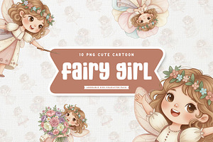Lovely Fairy Girl Cute Cartoon Art, a Person Illustration by Gohsantosa