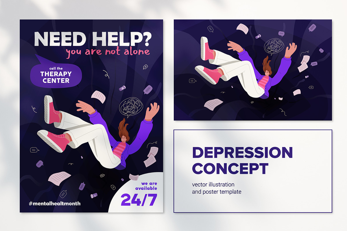 Depression, psychotherapy concept, a Person Illustration by PaperTrident (Photo 1 of 4)