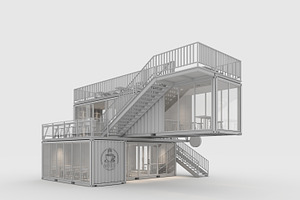 3D Model Container Cafe 8