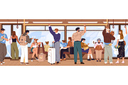 Diverse people inside city bus, a Transportation Illustration by PaperTrident (Thumbnail 1 of 3)