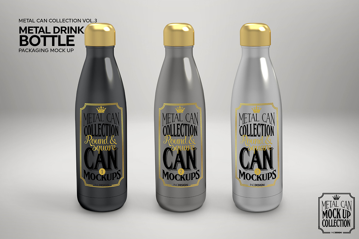 Metal Drink Bottle Mockup, a Product Mockup by INCDesign (Photo 6 of 10)
