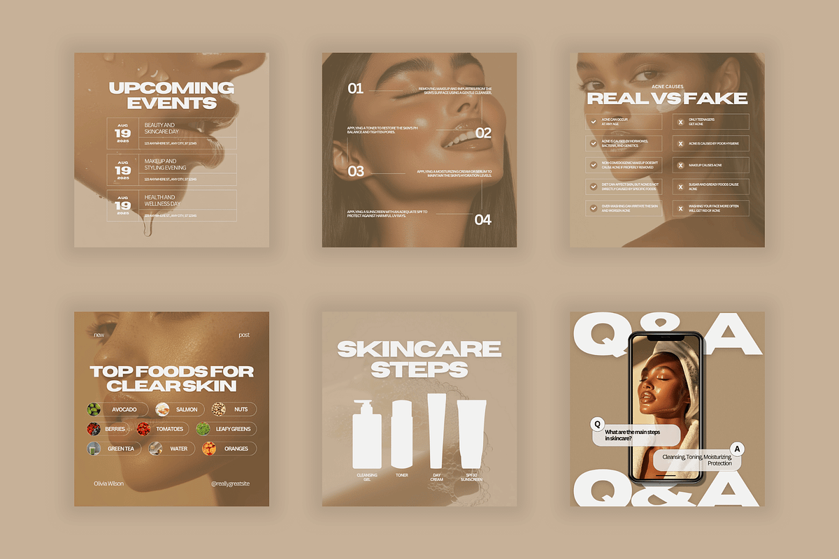 Aesthetic Skincare Insta Templates, a Social Media Template by Xenié Creative (Photo 8 of 10)