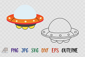 UFO Outline With Clipart