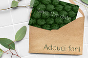Hand written font. Adouci letters, a Sans Serif Font by Volf Mockups (Thumbnail 1 of 9)