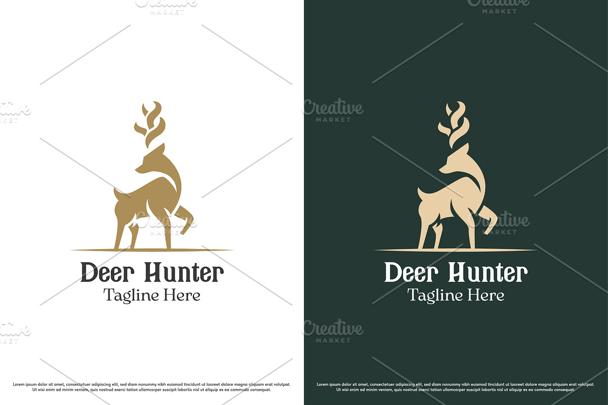 Deer Hunter Logo Design Template, a Branding & Logo Template by Morvana Crew