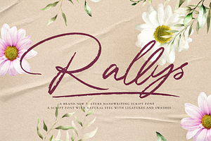 Rallys-Handwritten Script Font!, a Script Font by Scratch Design