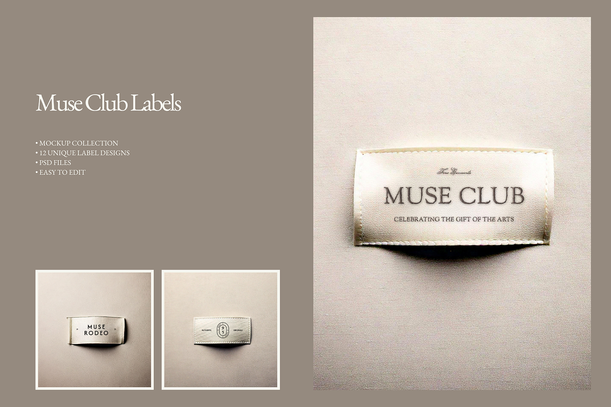 MUSE CLUB II | Woven Garment Label, an Apparel Mockup by Duet Atelier (Photo 5 of 6)