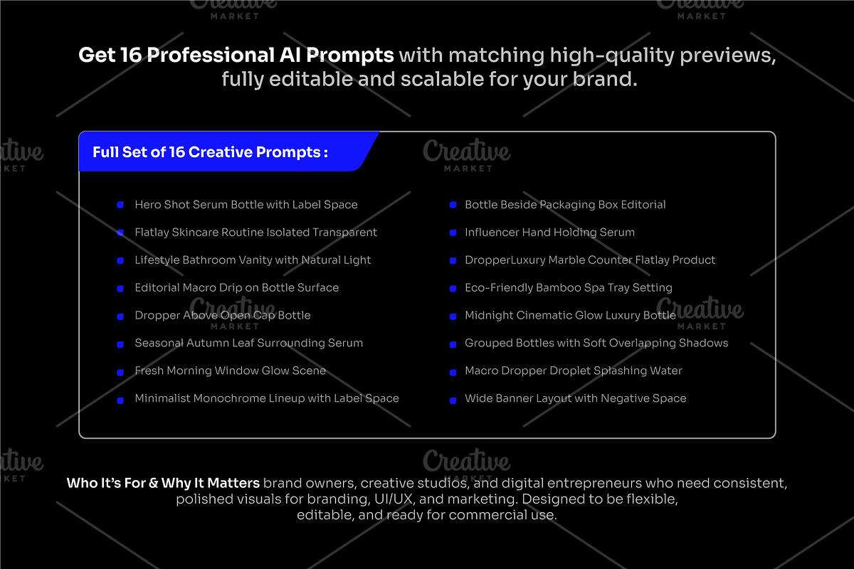 Skincare Serum Bottles AI Prompt, a Beauty & Fashion Photo by cidcud_graphic (Photo 2 of 2)