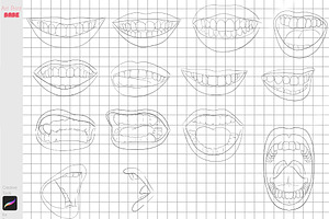 Procreate Anime Mouth Lips Stamps