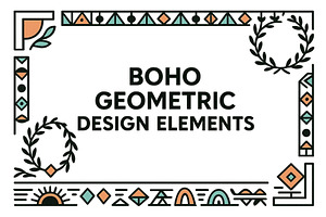 Boho geometric design elements, an Illustration by ZinetroN