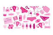 PERIOD: stickers, cliparts, patterns, a Healthcare Illustration by Elliko shop (Thumbnail 3 of 9)