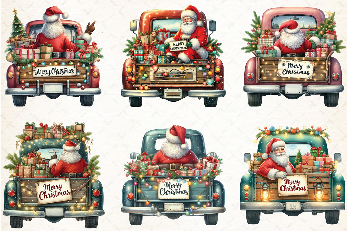 Christmas Gnome and Truck-28 PNG, an Illustration by Libby Wishes (Photo 5 of 6)