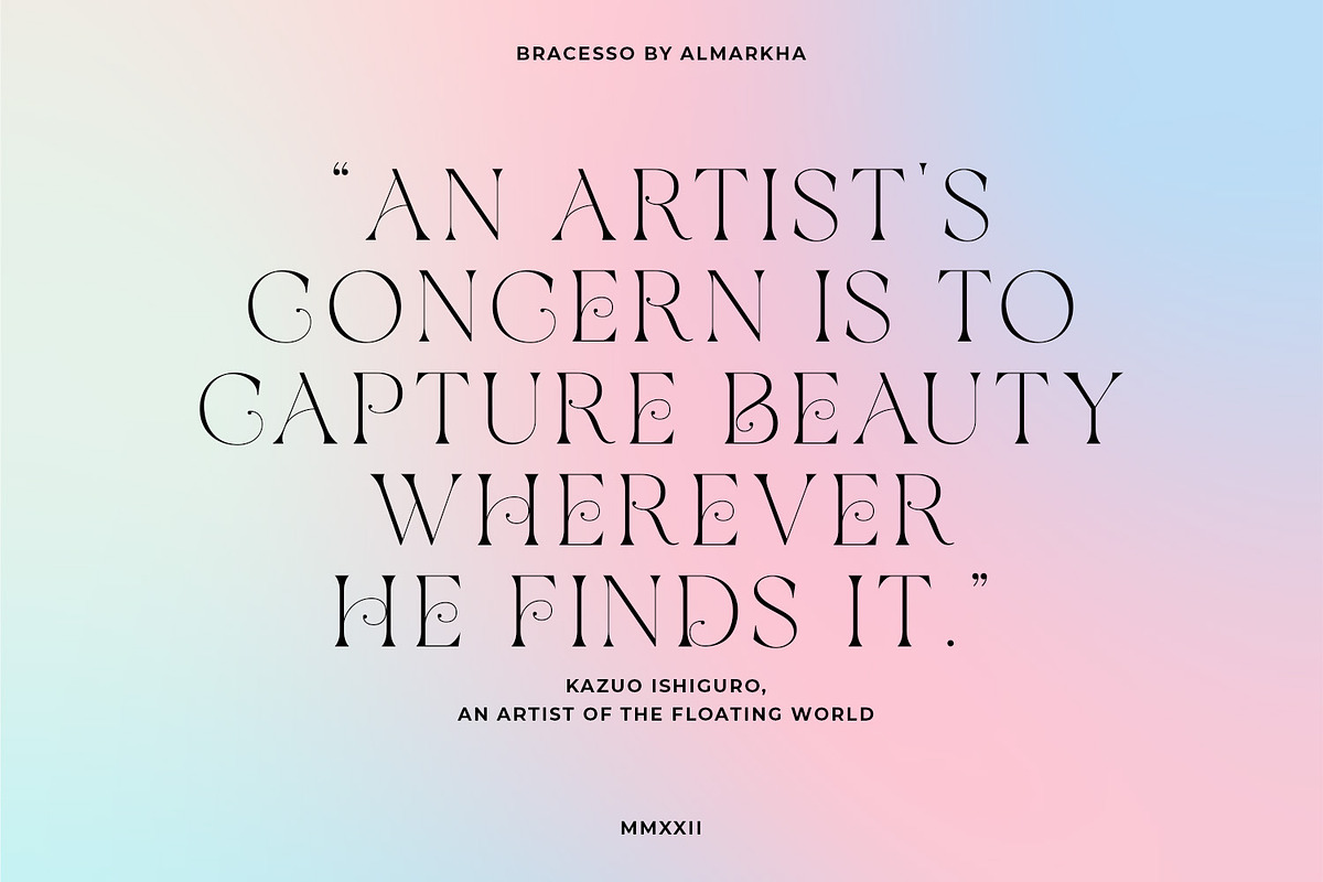 Bracesso - Stylish Display Serif, a Serif Font by Almarkhatype (Photo 2 of 11)