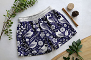 Indigo Folk Birds Seamless Vector, a Pattern Graphic by one-touch (Thumbnail 6 of 10)