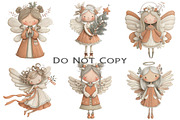 Whimsical Christmas Angel Clipart, an Illustration by Craft Nest (Thumbnail 7 of 9)