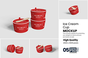 Ice Cream Cup Mockup For Branding, an Advertising Mockup by bimockup