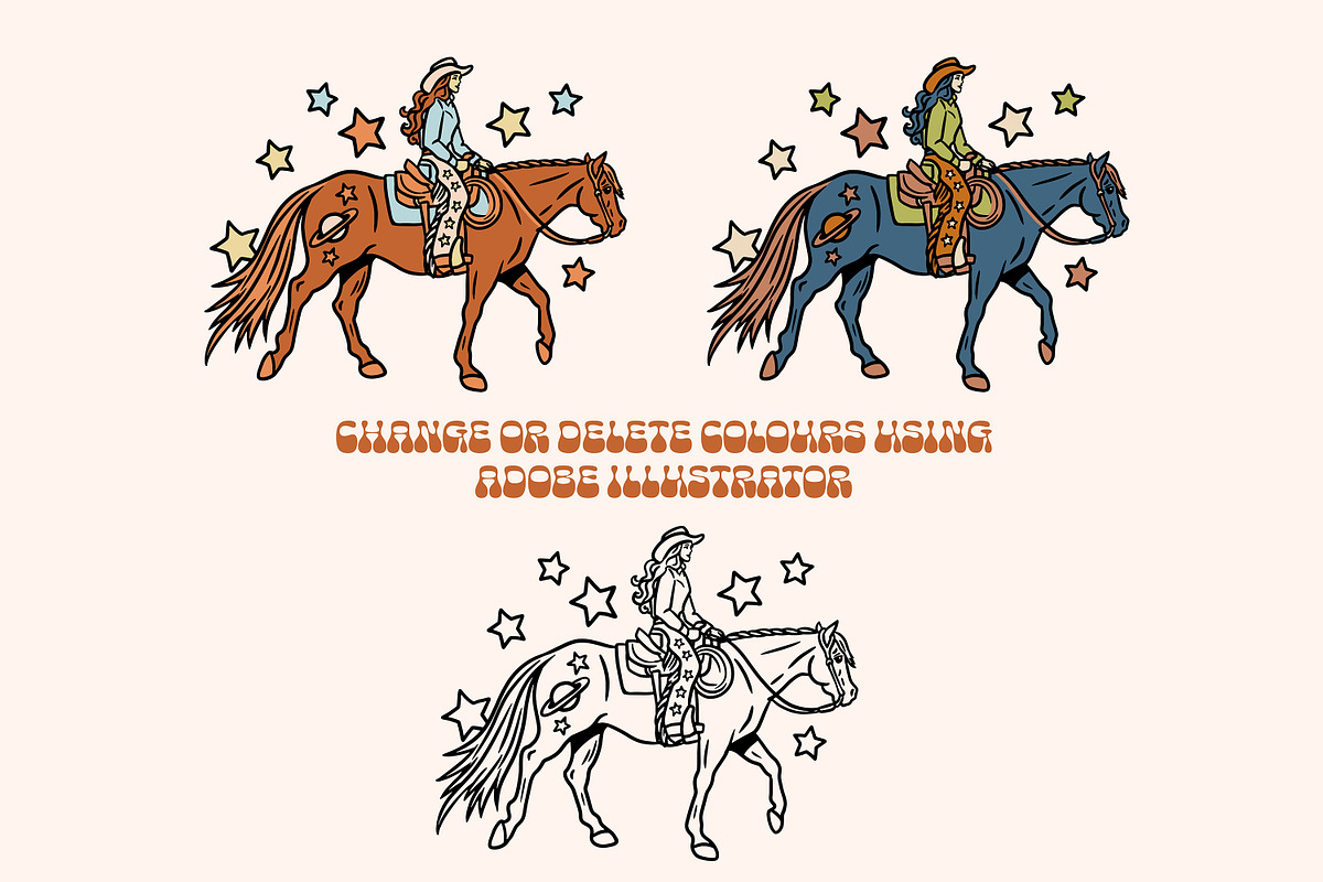 Cosmic Cowgirl – Illustrations, an Illustration by Pony Gold Studio (Photo 5 of 6)