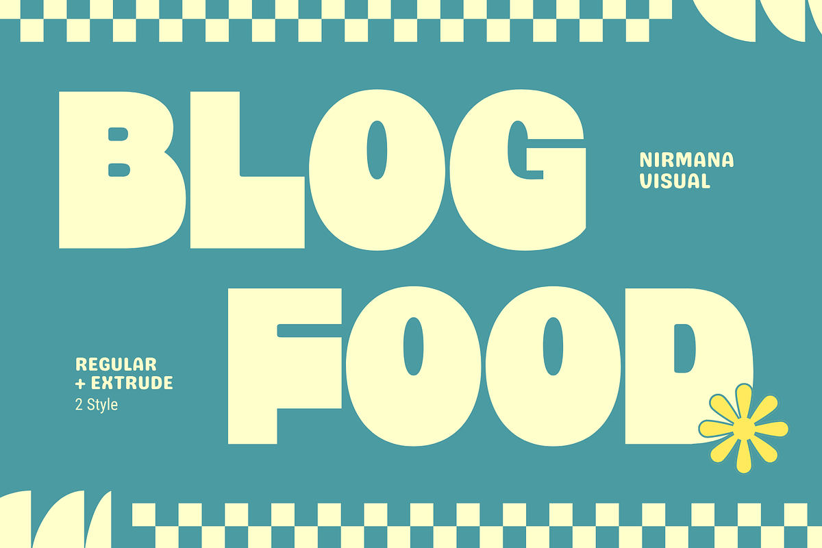 Blog Food - Branding Retro Logo Font, a Sans Serif Font by Nirmana Visual (Photo 1 of 14)