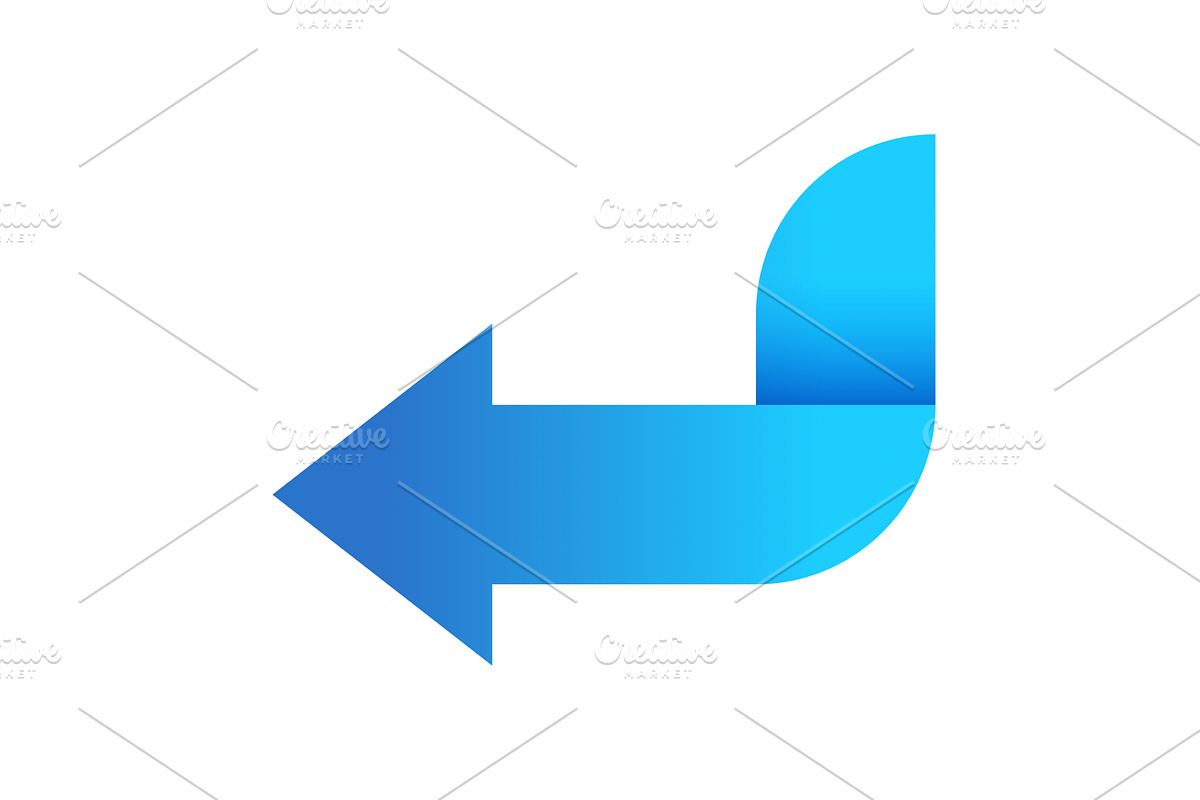 Blue arrow icon, pointing left, an Object Illustration by Things for designers