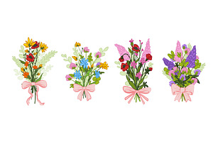 Spring wild flowers bouquet, poppy, an Object Illustration by art PVP - market