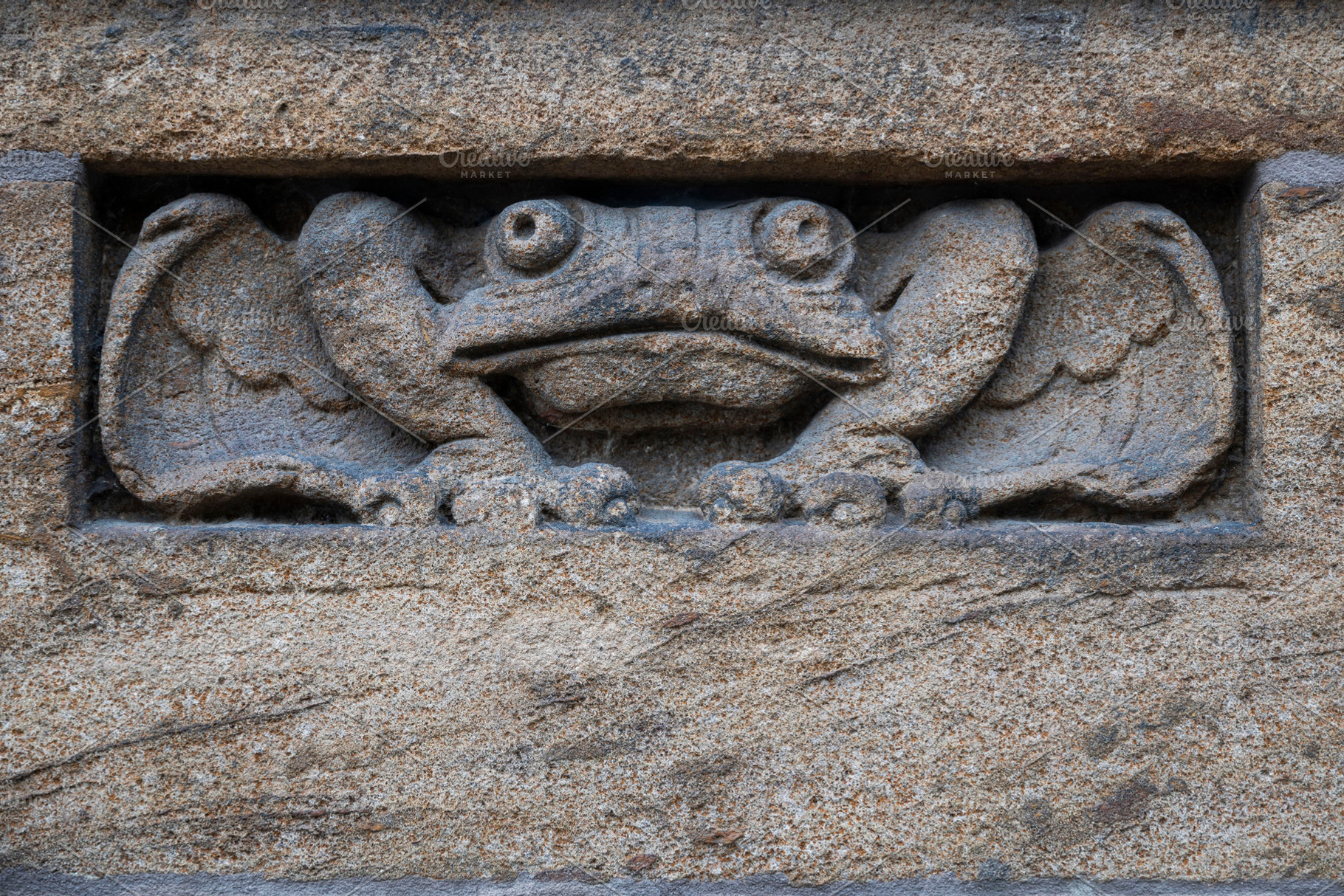 Hamburg, Germany, Detail of a stone carving depicting a creatur, an Architecture Photo by Imaginarium