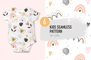 Kids cute seamless pattern