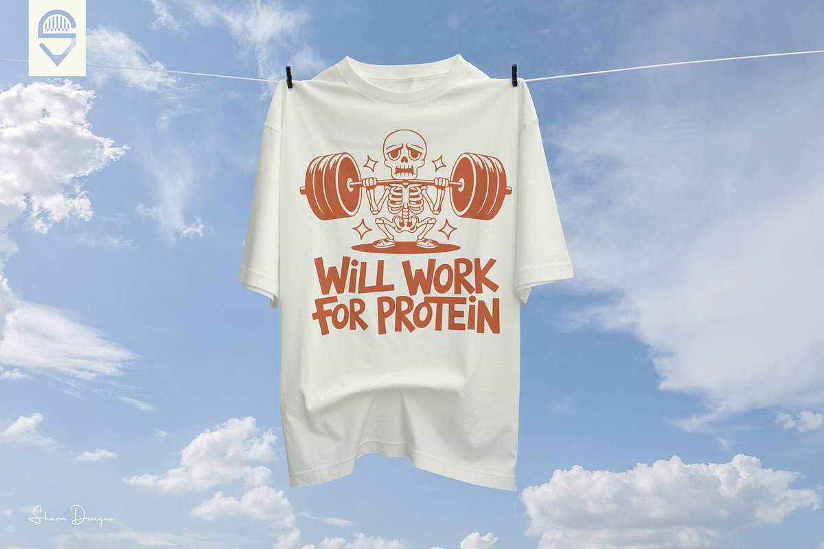 Funny skeleton lifting barbell, a Sport Illustration by shaondesigns (Photo 3 of 6)