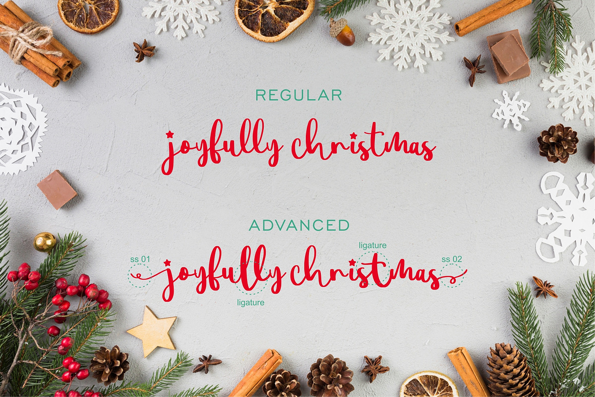 Mythical Christmas Font, a Script Font by Allouse Studio (Photo 10 of 12)