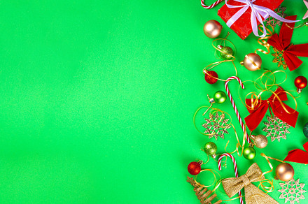 Bright green New Year Christmas background, a Holiday Photo by Rimma