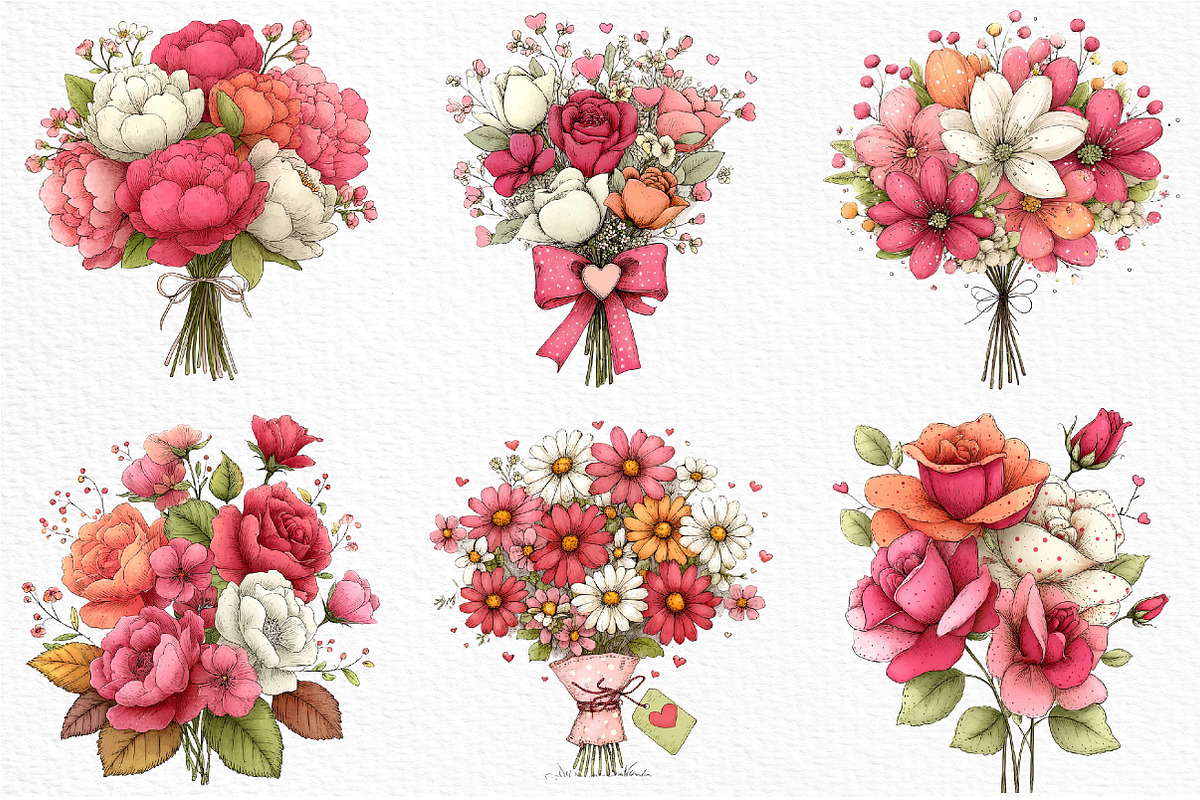 Whimsical Valentine’s Day Flowers, an Illustration by Craft Nest (Photo 6 of 11)