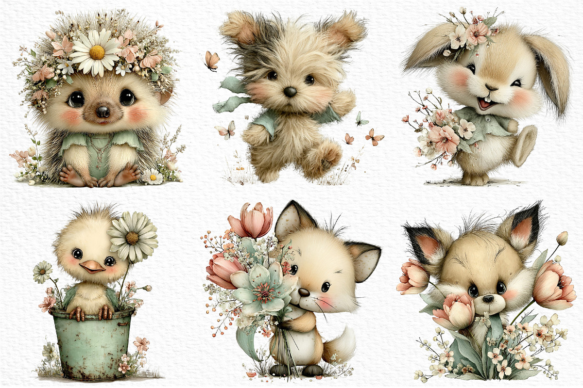 Funny Spring Animals Clipart, an Illustration by Craft Nest (Photo 4 of 12)