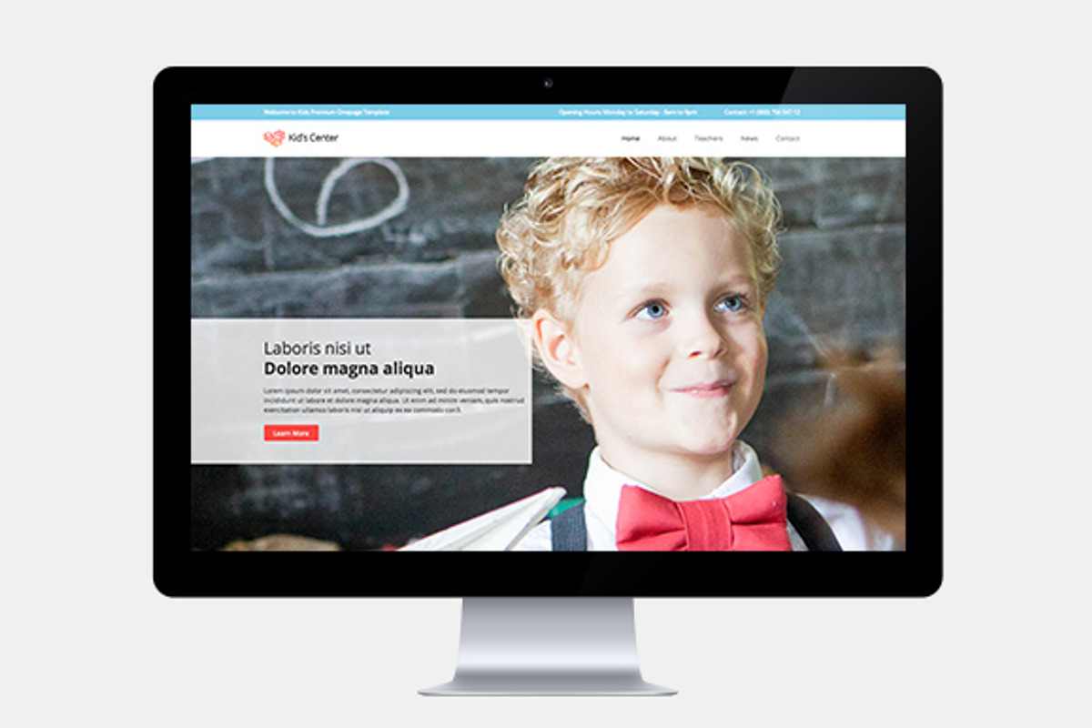 Kids Center Single Page Template, a HTML Template by GT3 Themes