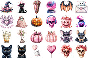 Watercolor Girly Halloween Clipart P, an Illustration by Sublimation Artist (Thumbnail 2 of 6)