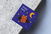 Cute Happy Halloween cards, kids set, a Seasonal Illustration by Good Studio (Thumbnail 6 of 9)