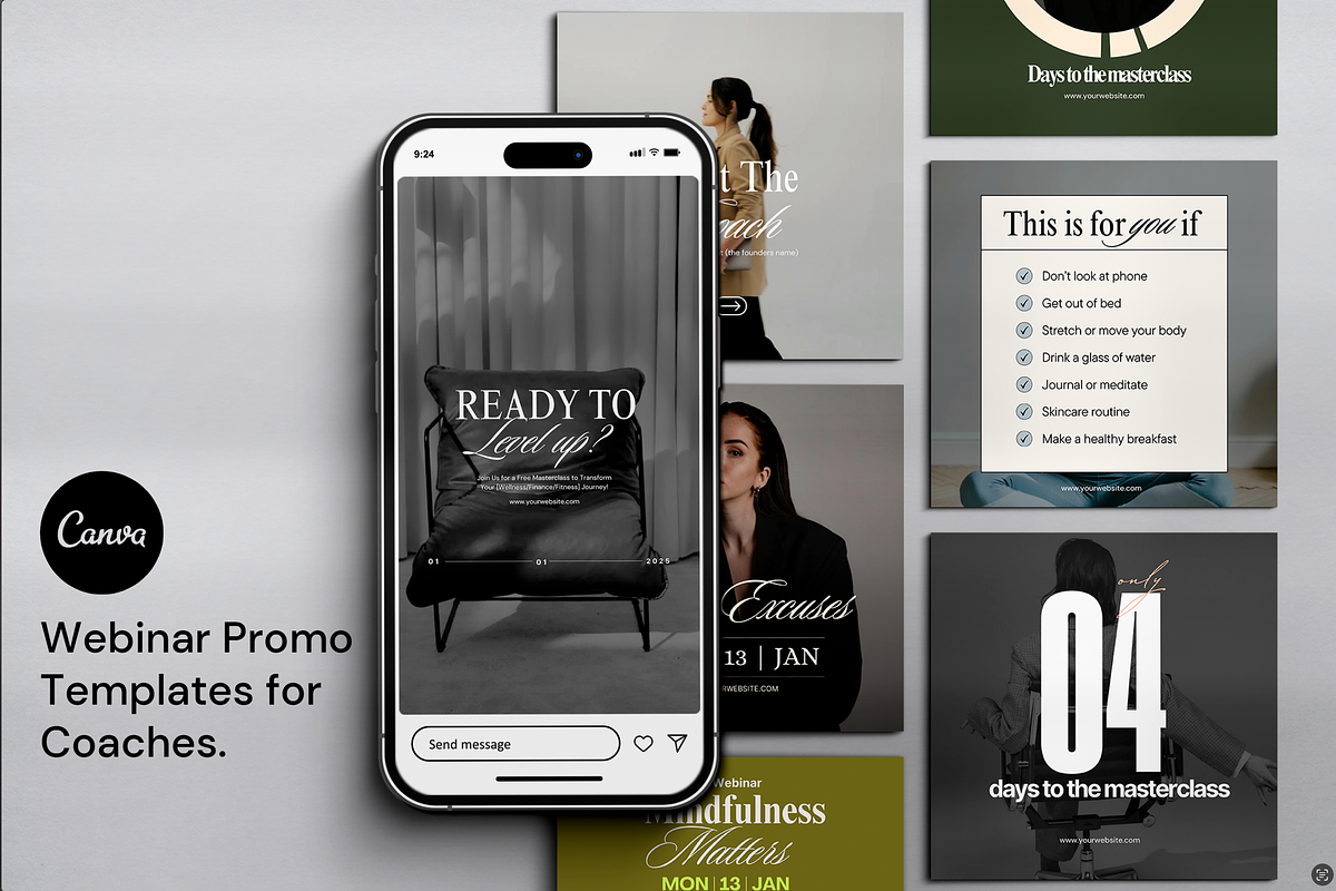 Webinar Promo Templates for Coaches, a Social Media Template by Aesthetic Design Template (Photo 1 of 3)