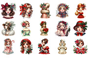 1920 Coquette Christmas Girls, an Illustration by Designking (Thumbnail 3 of 5)