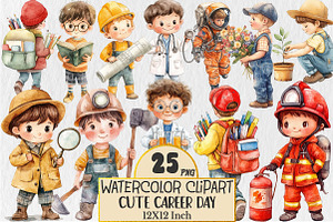 Watercolor Career Day Clipart, a Seasonal Illustration by Rose Art