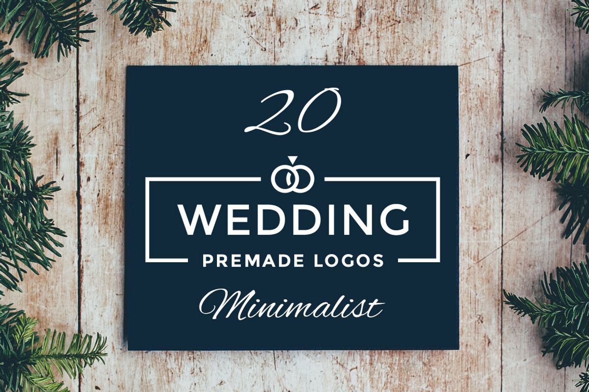 20 Minimalist Wedding Logos Vol1, a Branding & Logo Template by MockUpgrade (Photo 1 of 3)