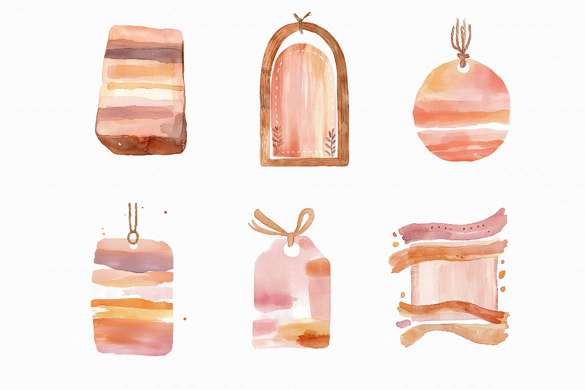 Watercolor Tag Clipart PNG, an Illustration by Libby Wishes (Photo 3 of 4)